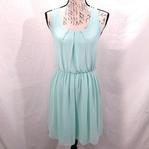 NWOT light aqua blue flowey dress criss cross back